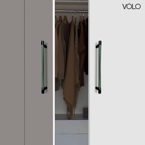 Image of VOLO Wardrobe Cabinet Handle - Sleek Pull Handle for Drawers, Wardrobes, Sliding Doors, and Cabinets in Kitchen, Bedroom, and Office (R-241) (1, Green, 288MM (12 Inch))