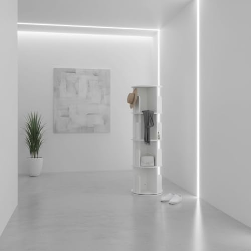 HOMYLIN Moderno perchero giratorio con almacenamiento