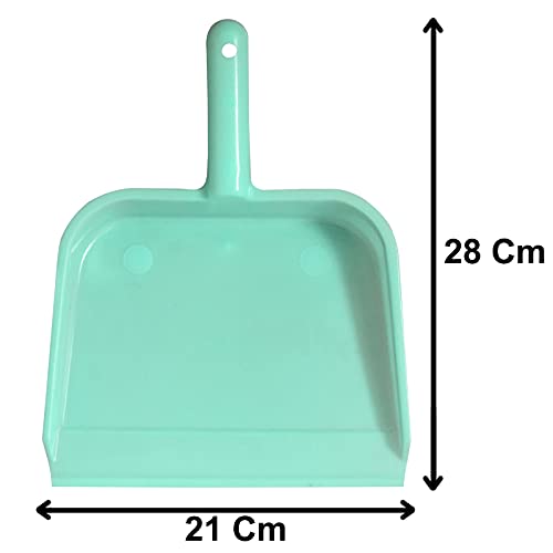 Image of Heart Home Plastic Lightweight 10 inch Dustpan with Comfort Grip Handle for Easy Sweep Broom, Pack of 6 (Pink & Blue & Green)