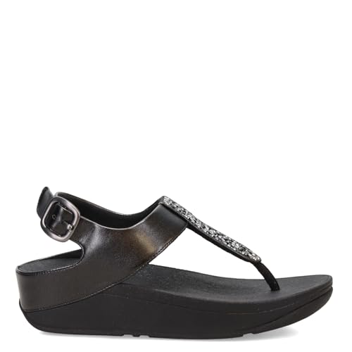 FitFlop Women's Fino Crystal-Mix T-Strap Sandals Wedge2
