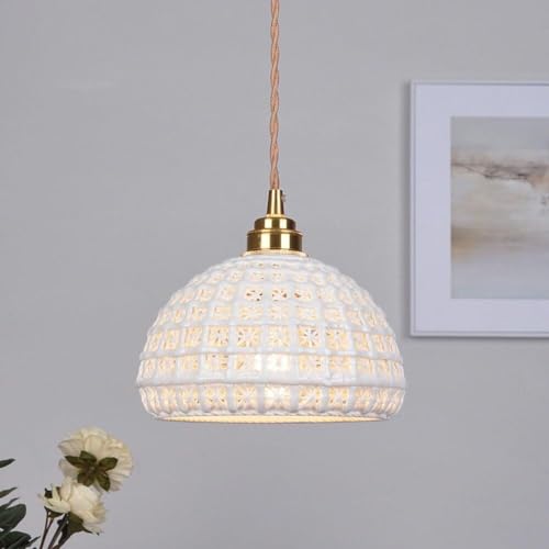 Suspension dôme réglable céramique blanc pour éclairage doux - 4