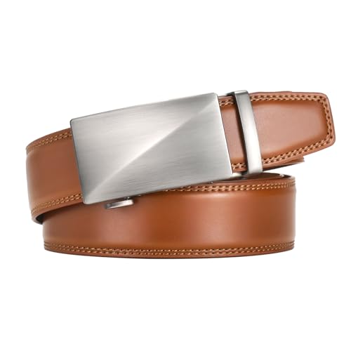 Men's Ratchet Belt, 1 3/8'' Leather Dress Belt for Gift Men Dress and Casual, Trim to Fit4