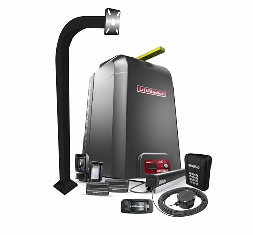 LiftMaster CSW200101UL Heavy-Duty Commercial Swing Gate Operator Kit – 1 HP AC Motor, High-Traffic – Includes 811LM, KPW250, 828LM, LMRRUL, S505AL Accessory, CP4 & LA Ornamental Pedestal