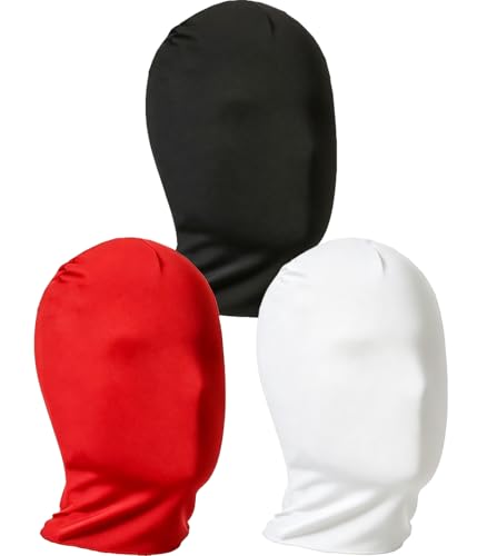 Image of 3 Pieces Full Face Mask, Stretchy Faceless Cloth Masks, Statue Inflatable Costume Accessory for Adult Men Women