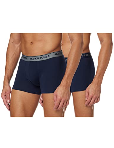 Jack & Jones Homme Jacvincent Trunks 2 Pack Noos Caleon boxeur, Navy Blazer / Détails : Bleu Marine, S EU
