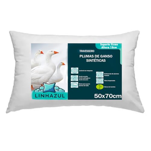 Travesseiro Fibra de Bambu Macio Toque Pluma de Ganso Alto 50x70cm