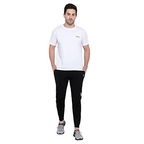 Image of BLUE STAR SHARK Men's Premium Stretchable Cargo Joggers | Regular Fit, Stylish Track Pants with Pockets | Soft Smooth Feel, Logo on Front, Comfortable Everyday Wear