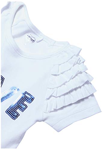 Blusa Manga Curta Love Paetês, Tip Top, Toddler Menina, Branco, 3T