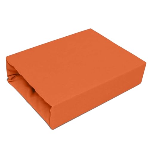 npluseins klassisches Jersey Spannbetttuch - erhältlich in 34 modernen Farben und 6 verschiedenen Größen - 100% Baumwolle, 180-200 x 200 cm, Schokobraun 5 SPANNBETTLAKEN MIT NEUSTER TECHNIK HERGESTELLT SPANNBETTUCH BETTLAKEN MIT GUMMIZUG 100% BAUMWOLLE 23 FARBEN JERSEY - 90x200 Rostbraun