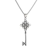NIGHTCRUZ Witches Knot Key Necklace, Witchy Magic Knot Pendant, Celtic Jewelry for Women