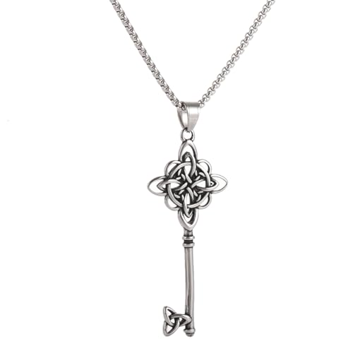 NIGHTCRUZ Witches Knot Key Necklace, Witchy Magic Knot Pendant, Celtic Jewelry for Women