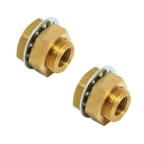 FloFlex Brass Bulkhead Connector, Short 1/4