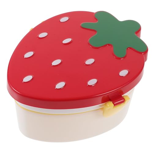 Mikinona Children's Strawberry Lunch Box Portable Leak-proof Multi-function Bento for School Meals