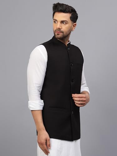 Image of LATEST CHIKAN Men's Traditional Tweed Cotton Checkred Premium Nehru Jacket /Waistcoat
