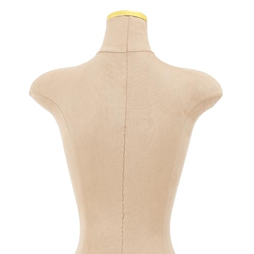 Maniquí soporte para ropa de mujer tipo torso oro claro regulable 210 cm 6