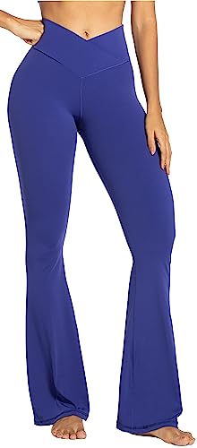Image of Sunzel Flare Leggings, Crossover Yoga Pants with Tummy Control, High-Waisted and Wide Leg