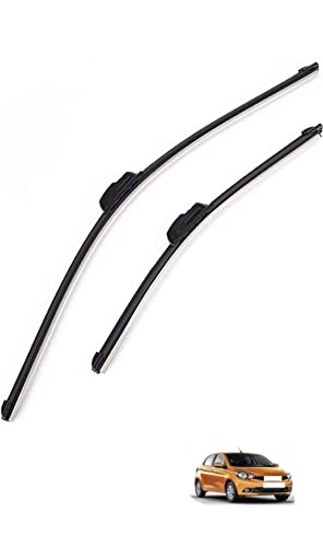 Image of Aerodynamic Design Frameless Wiper Blades Compatible with Tiago, Size-22 inch,16 inch (Pack of 2)