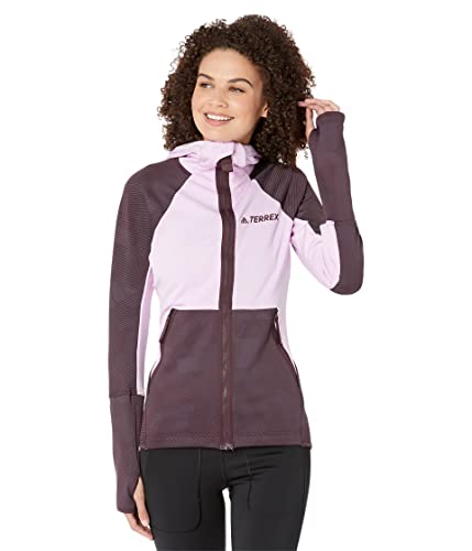 Image of adidas womens Terrex Tech Fleece Light Hooded Hiking Jacket