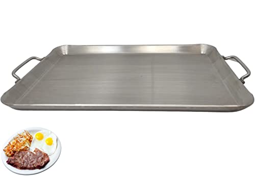 Professional Stove Top Griddle TRI-PLY Stainless Steel For Gas Stovetop Oven & Outdoor Barbecue Safe - 18 x 11.5