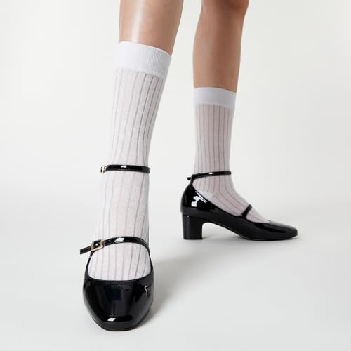 Trary Mary Jane Shoes Women Chunky Block Heels Mary Janes Dress Shoes for Women Close Cap Toe 2.2 Inch Women's Pumps Shoes with Buckle Double Strap Comfy Pumps for Office Party Casual Wedding2