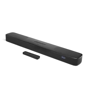 JBL Bar 5.0 Multibeam soundbar speaker met surround sound, Dolby Atmos, stevige bas zonder aparte subwoofer, Chromecast built-in™, AirPlay en Alexa Multi-Room-Music (MRM), zwart