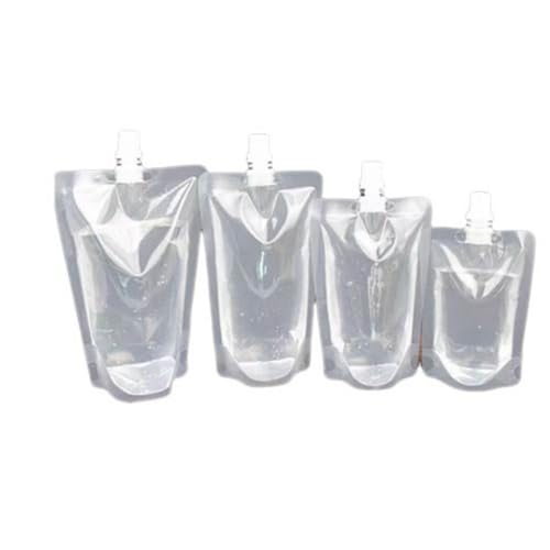 100個 スパウトパウチ 透明 ドリンク用パウチ スタンドパック 注ぎ口付き パック ドリンクパック 保存容器 飲み物用 ジュース パック キャップ付 自立式 耐高温 冷凍 詰め替え 30ml-500ml