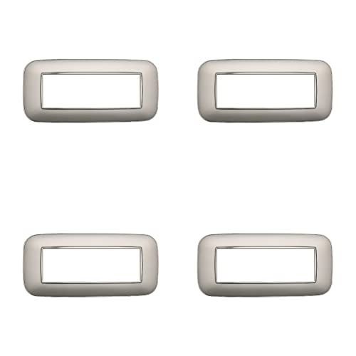 Plaques de finition Bticino Axolute compatible Orbis ovale argent 6 modules - 2