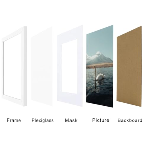 RUN HELIX Wooden A3 Picture Frame - A3 Frame with Plexiglass - A3 Photo Frame for Wall Mount - Picture Frame for Family Display Pictures Wall Gallery Photo Frames- 29.7x42 cm (White)