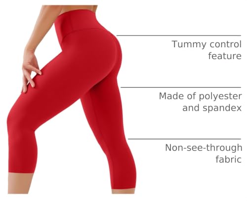 Image of High Waisted Leggings with Pockets for Women Buttery Soft Full Length Capri Workout Yoga Pants Compression Pants