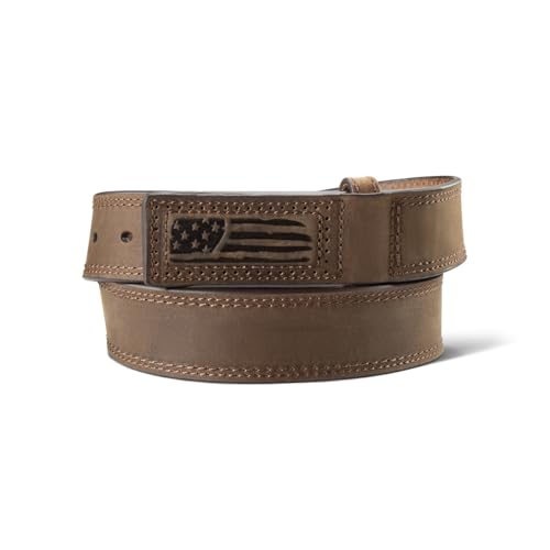 ARIAT Men's Deboss Logo Patch Work Leather Belt