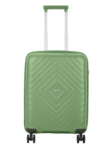 Image of VIP Polypropylene (PP) Quad Active Cabin 55 Cm (Small) 8 Spinner Wheels Trolley Bags for Travel, Hard Case Lightweight Bag with Combination Lock (Green, Cabin | 55 cm | Small)