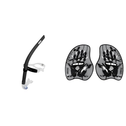 Snorkel mixte et pagaies de mains Arena noir taille unique sans PVC