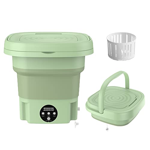 Portable Washing Machine, Mini Foldable Washer and Spin Dryer Small Foldable Bucket Washer, Suitable for Apartment Dorm,Travelling,Best Gift Choice (Green-8 L) Portable Washing Machine, Mini Foldable Washer and Spin Dryer Small Foldable Bucket Washer, Suitable for Apartment Dorm,Travelling,Best Gift Choice (Green-8 L)
