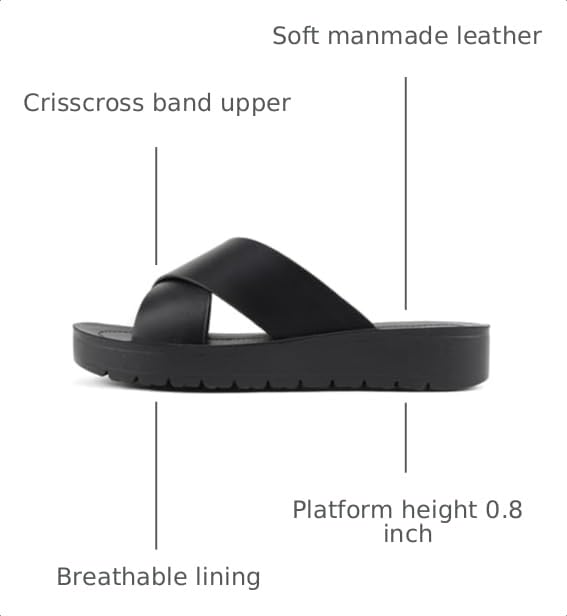 Image of Soda LUCY ~ Women Open Toe Flatform Platform Crisscross Band Upper Fashion Slide Sandals