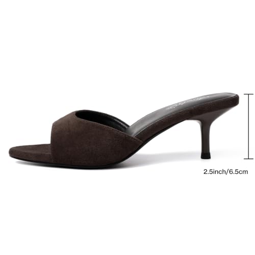 Image of Mostrin Kitten Heels for Women Pointed Toe Vintage Mules Heels Sexy Slip on Stiletto Backless Sandals for Party Wedding Daily