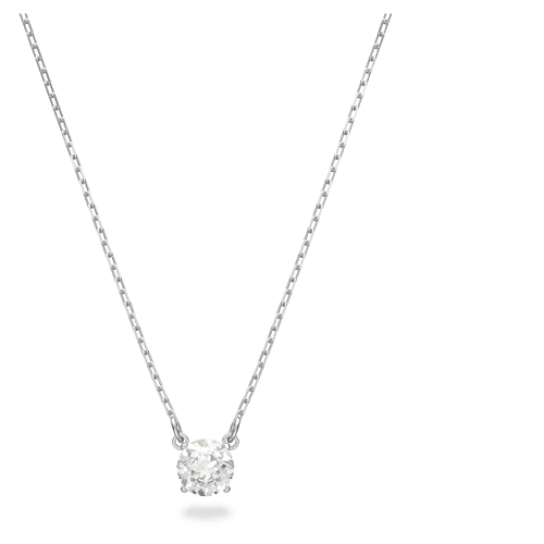 Swarovski Attract Necklace and Earring Jewelry Set, Clear Round-Cut Crystals in a Rhodium-Finished Setting, Part of the Attract4