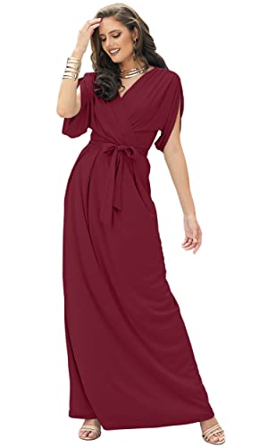 Image of KOH KOH Womens Long Pleated Flowy Modest Evening Wedding Guest Maxi Dress