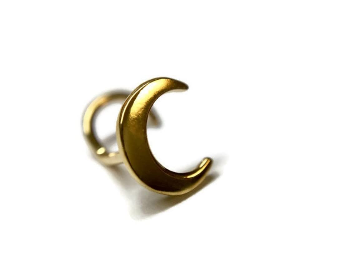 TRS jewels Half Moon Nose Pin Yellow Gold Plated girls for women (B09W5SG64Z) Amazon Price History, Amazon Price Tracker