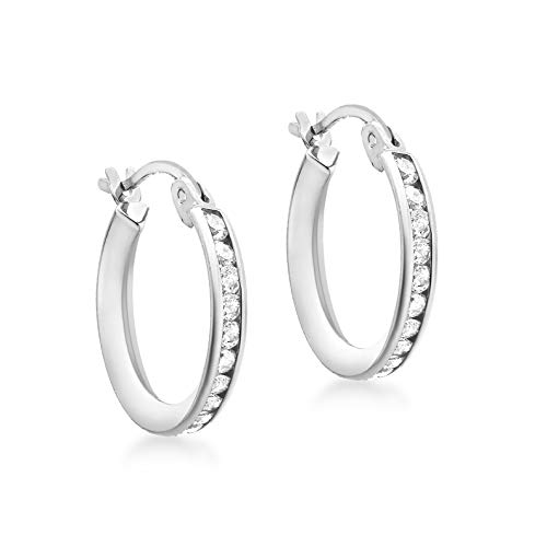 Carissima Pendientes de mujer con oro blanco de 9 K (375/1000), circonita