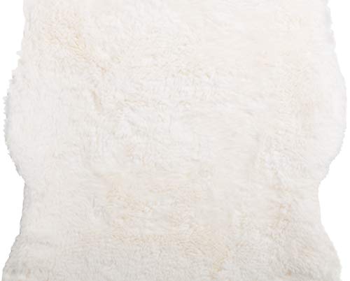 Brandsseller Lammfellimitat-Teppich 60x180 cm XXL – Flauschiger Hochflor Teppich aus Kunstfaser – Weiche, warme Deko-Auflage für Boden, Sofa, Sessel & Bett – Waschbar – Für Indoor & Outdoor – Creme