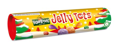 Rowntree's Jelly Tots Giant Tube | 115g of Fruity Sugar-Coated Jelly Sweets in Festive Packaging | Perfect for Gifting, Sharing & Celebrations