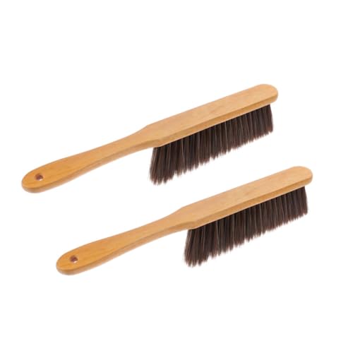 Cabilock 2pcs Bed Cleaning Brush Clothes Brush Hand Broom Whisk Broom Car Cleaning Bench Brush Sofa Brush Wood Handle Cleaning Brush Small Broom Keyboard Brush Soft Brush Cleaning Car Brush