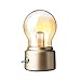 Produktbild Qinlee Retro Birne Lampe USB wiederaufladbare LED Nachtlicht Mini Nachttisch Schreibtischlampe Energiesparende elegante für Schlafzimmer Nachttisch Beleuchtung Glühbirne(Gold)