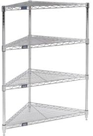 42 x 24 x 18 in. Corner Wire Shelving - Chrome