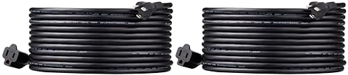 Image of Amazon Basics Indoor Extension Cord, 3 Prong Outlet Extender Power Cord, 13 Amps, 125V, 25 Foot, Black, 2-Pack