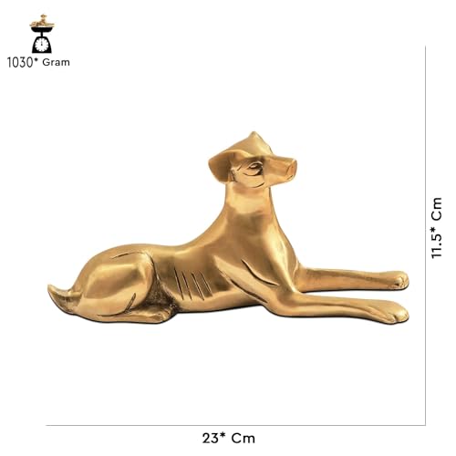 Image of Brass Dog Statue | Weight - 1 kg Approx | Zonal Placement - ESE | Home Decor | Dog Showpiece | Vastu Remedy | Dog Statue for Home Decor