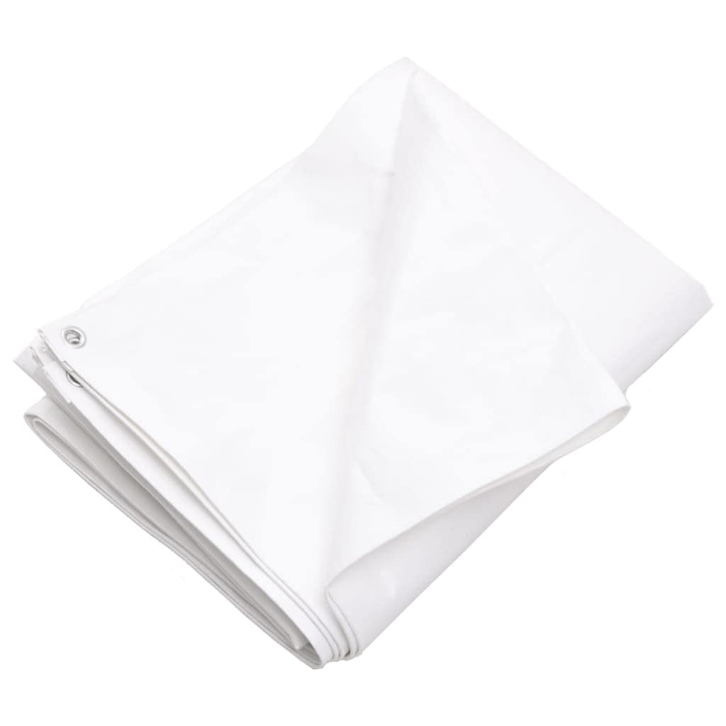 vidaXL Tarpaulin Garden Tarp Covering Ground Sheet Camping Cover Camping Tarp Tarpaulin for Indoor Outdoor Use 260 g/m² 4x5 m White HDPE