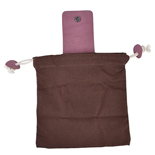 KIMISS Fruit Picking Bag Waist Hanging Canvas Material PU Folded Save Space Belt Foraging Bag Green (PU brown)