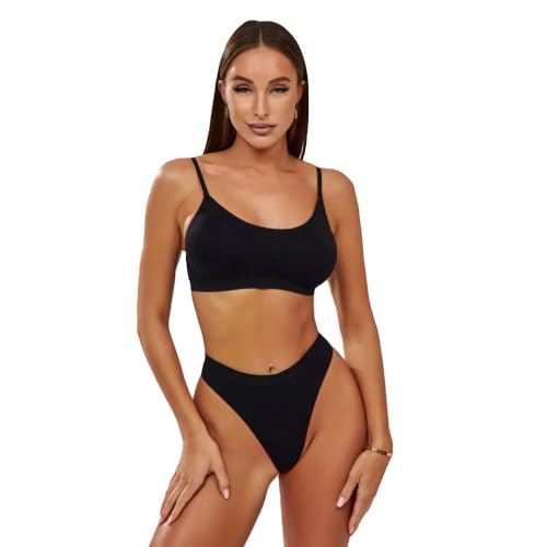 Bra and Panty Set 2 Piece Seamless Soft Bralette and Thong Wireless No Show Lingerie for Women Everyday3