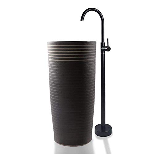 Robinet de baignoire autoportant noir mitigeur sol avec douchette main - 3